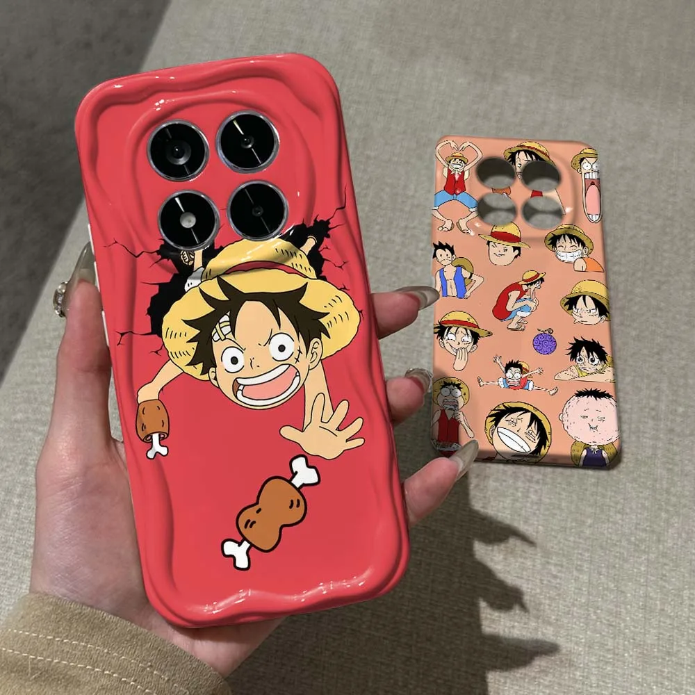 

One Piece D. Luffy Cartoon Phone Case For Xiaomi Poco F3 F4 F5 F6 M3 M6 M7 X2 X4 X5 X6 X7 C75 Pro 5G Feilin Wave Oil Shell