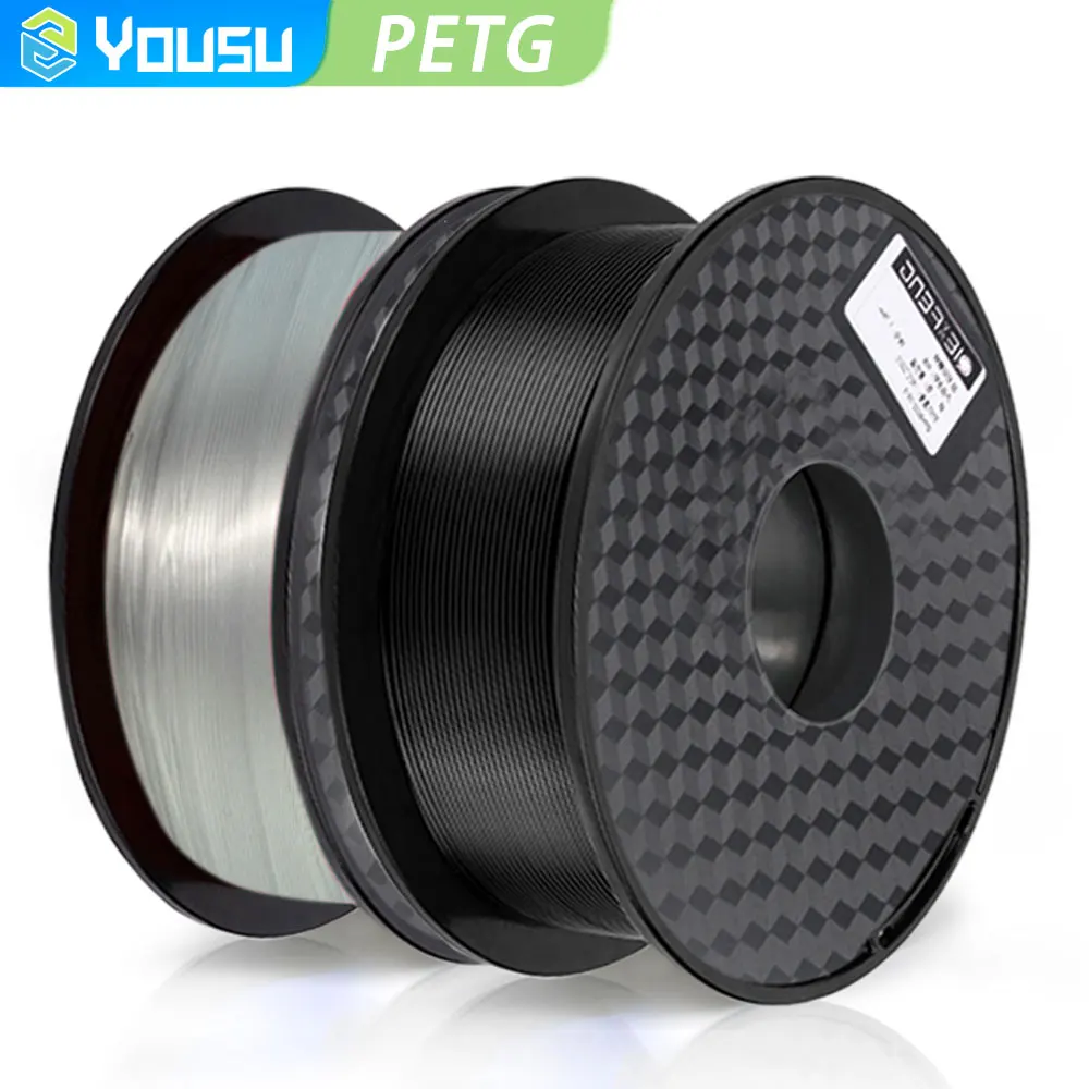 Yousu PETG FDM 3D Printer Filament 1kg 1.75mm Good Transparency High Toughness Advertising Light Box Environmental Materials