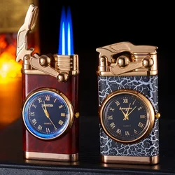 New Windproof Gas Lighter Wrist Watch Cigar Lighter Outdoors Jet Double Fire Tube Lighters Gadgets for Men Cigarette Accessories
