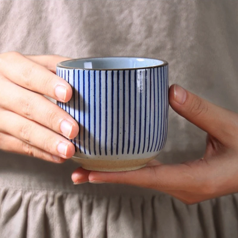 Tasse à thé Kung Fu en poterie rugueuse rétro japonaise, tasse à café, tasses de dégustation de thé, tasse d'eau peinte à la main pour la maison