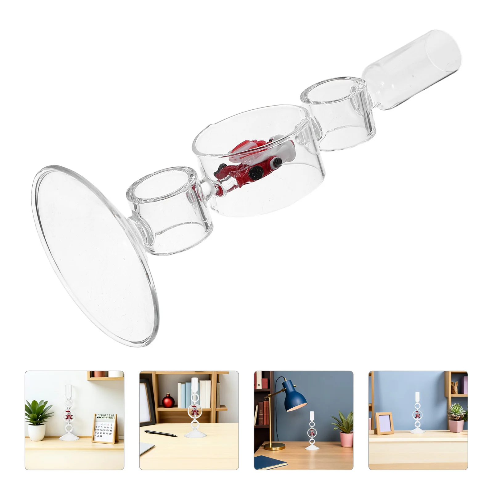 

Christmas Glass Candelabra Candlesticks Elegant Taper Holder for Wedding Dining Party Table Centerpiece Decor