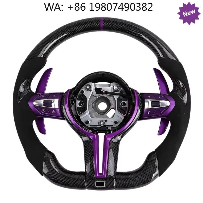

Purple Full Suede Carbon Fiber Sport Steering Wheel Fit F10 F15 F16 F20 F30 F31 F35 F36 F80 F82 F87 F90 Interior Modified Replac