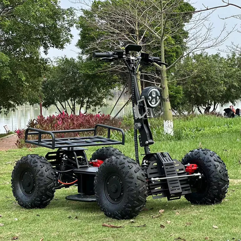 60V Off-Road Electric Four-Wheel Scooter Dual-Drive 200kg Load Foldable 80km Range High-Speed Outdoor Hunting Patrol ATV 52Ah