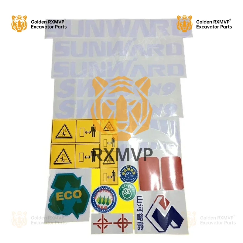 For Sunward Swe Excavator 50/60/75/80/90/150/200/230 All Vehicle Label Stickers N9 Excavator Accessories