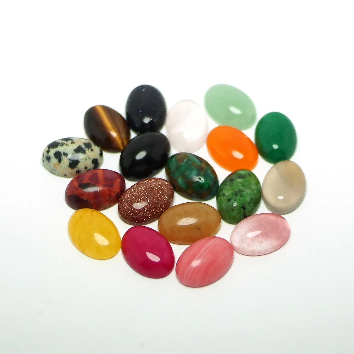 Oval Cabochon Stones,10x14mm Polished Flat Back Stone,Earring Jewelry Necklace Making,Pendant Accessories，Mix Random 10pcs
