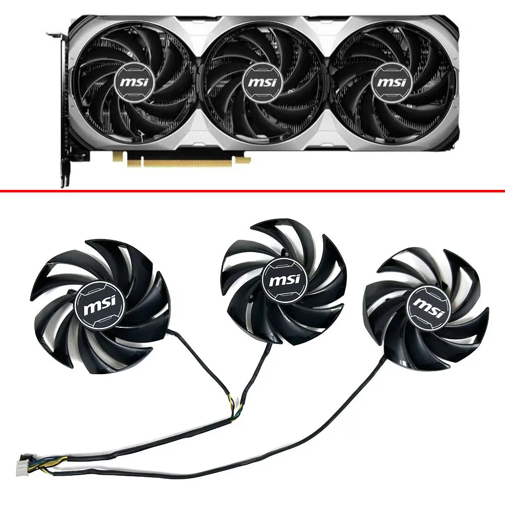 Imagem -01 - Ventilador de Refrigeração para Msi Geforce Rtx4060 Rtx4060ti 4070 4070ti 3x Gpu Rtx4060 Rtx4070 Ventus 3x 4pin 85 mm Pld09210s12hh ventilador de refrigeracao para msi geforce rtx4060 rtx4060ti 4070 4070ti 3x gpu rtx4060 rtx4070 ventus 3x 4pin 85 mm pld09210s12hh 01