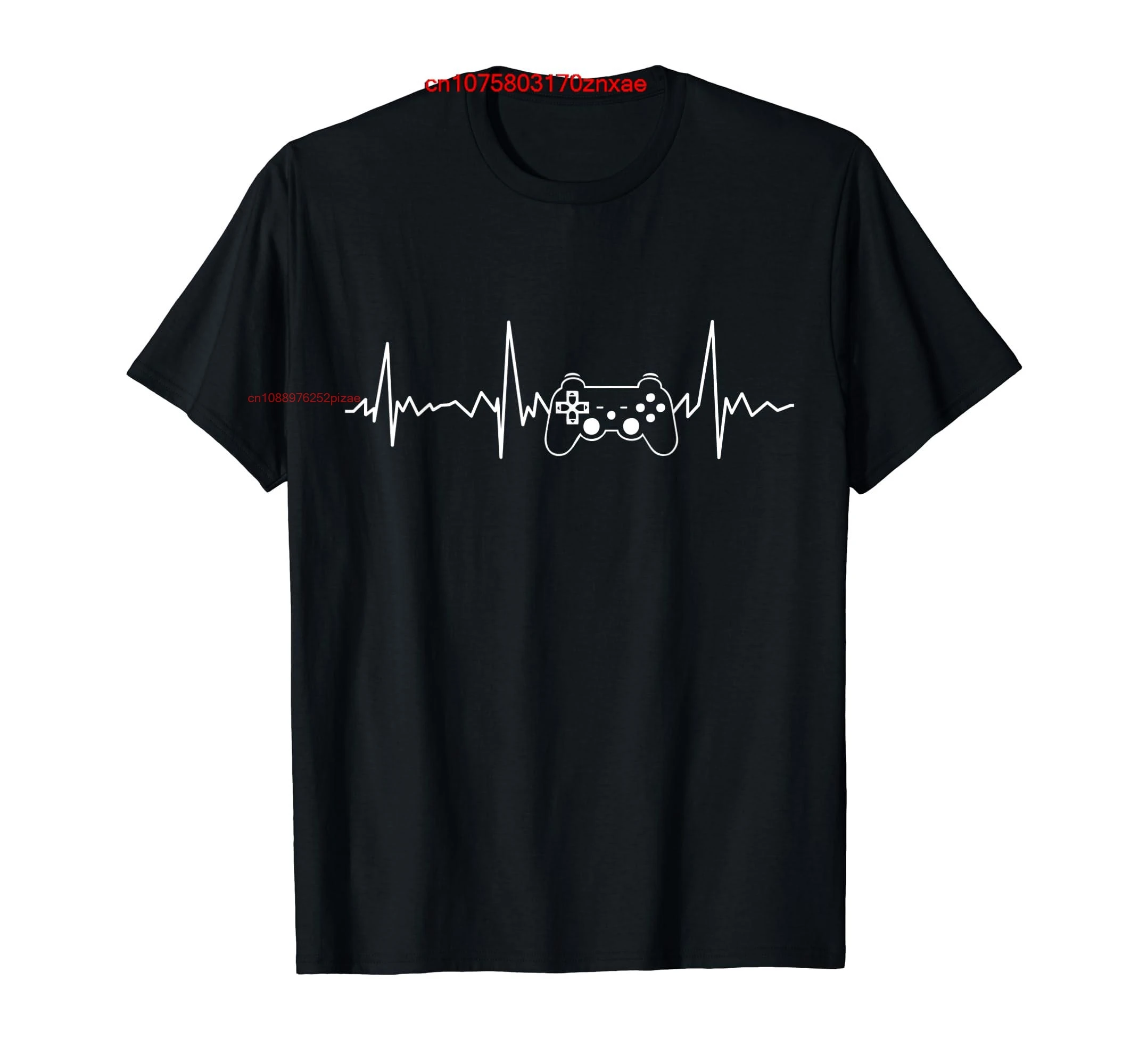 

Футболка из 100% хлопка для геймера Heartbeat, забавная футболка для видеоигр, подарок для мальчиков и мужчин, футболка для геймера, мужские и женские футболки унисекс, размер S-6XL