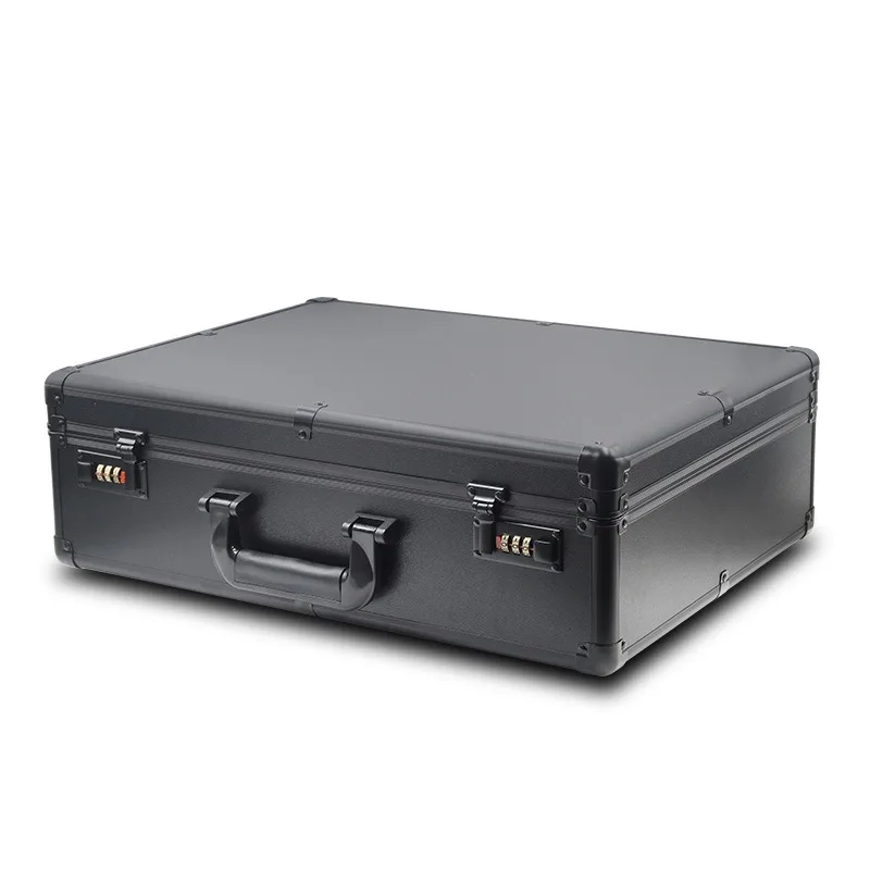 2026 Multipurpose Black Aluminium Instrument Box Hand Carry Storage Case For Vehicle Electrician Tools File Organizer