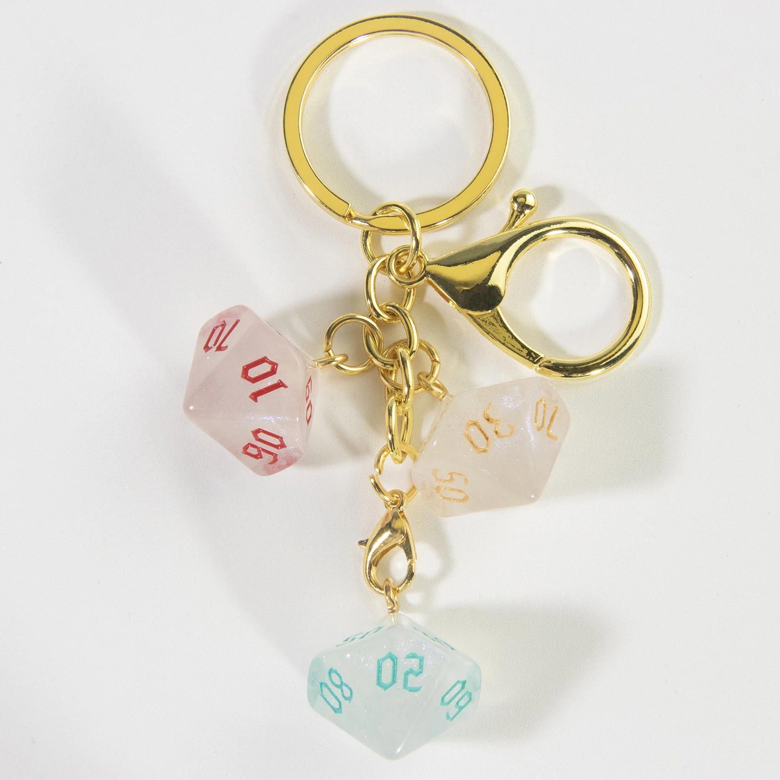 Fashionable Keychain with Cute Dice Charm Pendant for Women Handbags