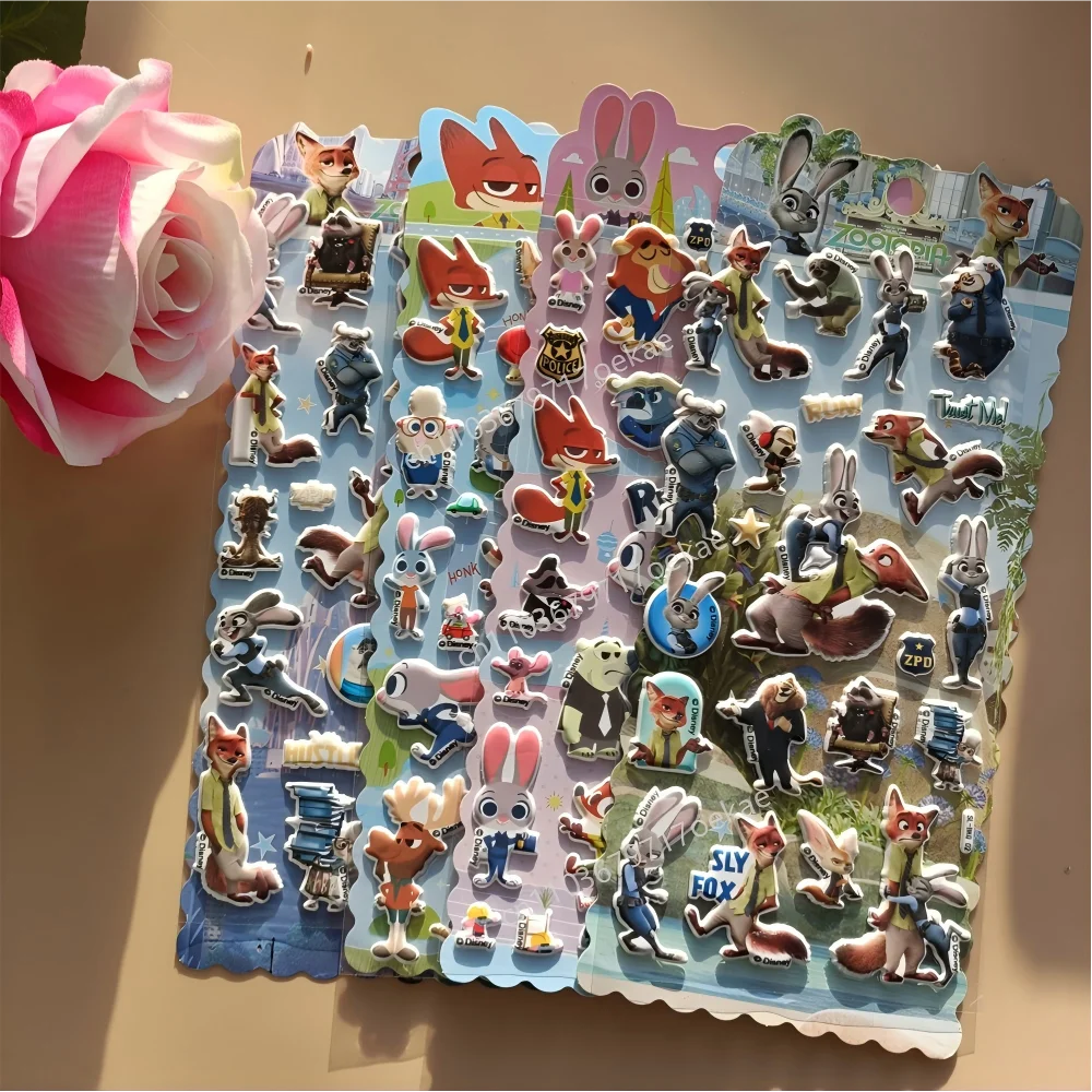 @Zootopia Disney Frozen Lilo & Stitch 3D Stickers Mobiele Laptop Briefpapier Dagboek Stickers Kinderspeelgoed Geschenken