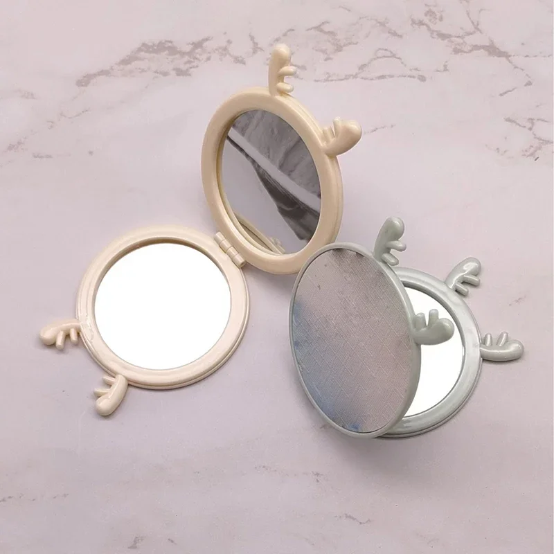 Miroir de maquillage pliable Mini fleurs miroir de vanité de maquillage miroirs à main portables miroir Compact Double face miroir cosmétique de poche