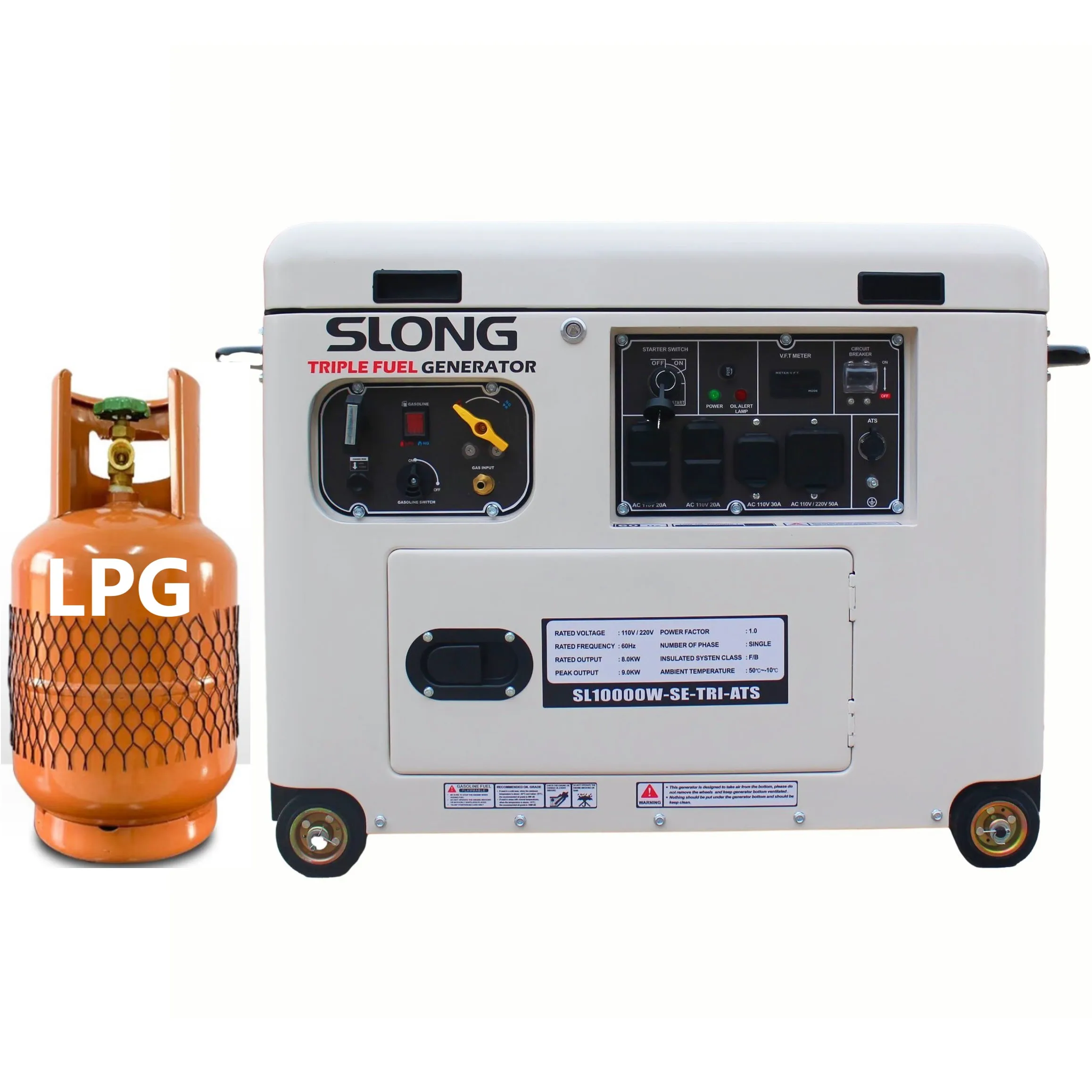 SLONG 8000W Tri Fuel Generator oline generator Natural  LPG Power generator