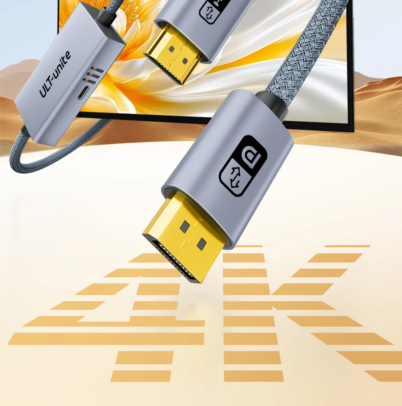 4K@60Hz Bidirektionales HDMI-zu-DP-Kabel, aktiver DP-zu-HDMI-Adapter für Switch/PS5/Xbox Laptop PC tragbarer Monitor Konverterkabel – Detail 2
