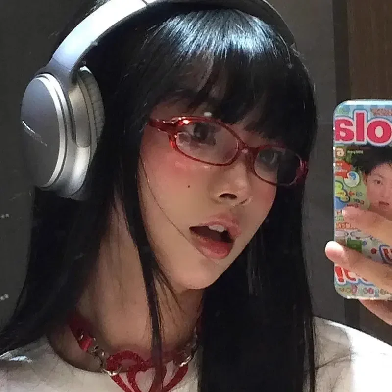 Women Y2K Retro Oval Glasses Small Frame Eyewear Blue Light Blocking Eyeglasses Female Computer Reading Optical Spectacle Óculos