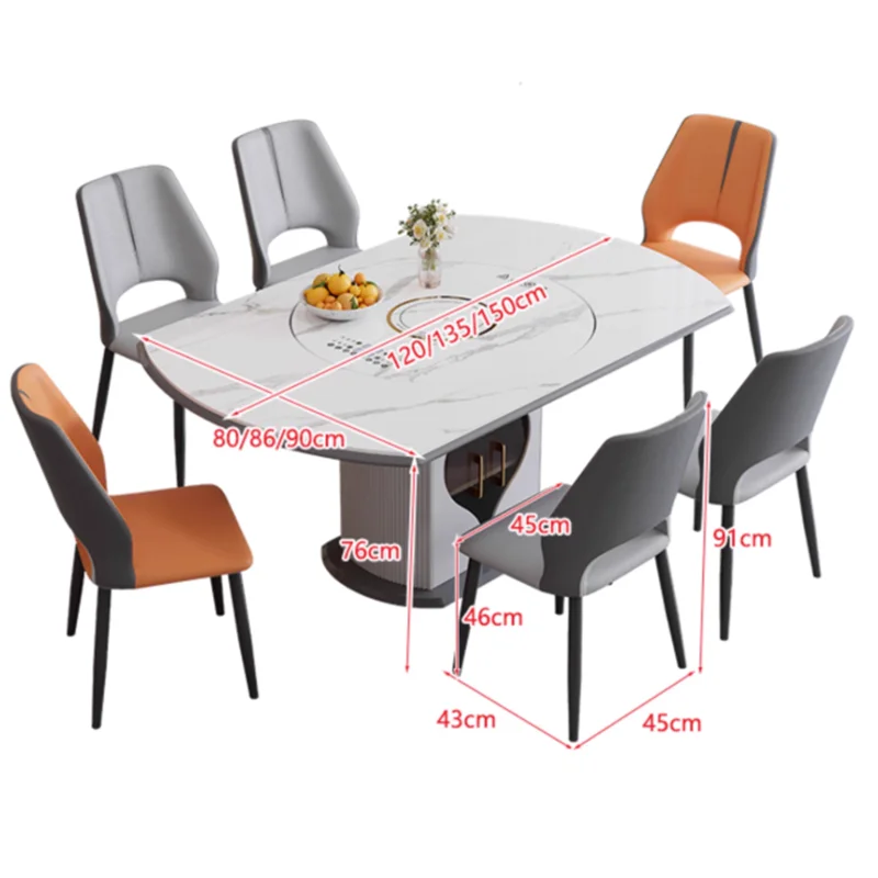 طاولة طعام فاخرة قابلة للتمديد المعيشة الشمال الأقراص الدوارة تصميم طاولة طعام الأقراص الدوارة متعددة الوظائف ميسا Plegable الأثاث #5