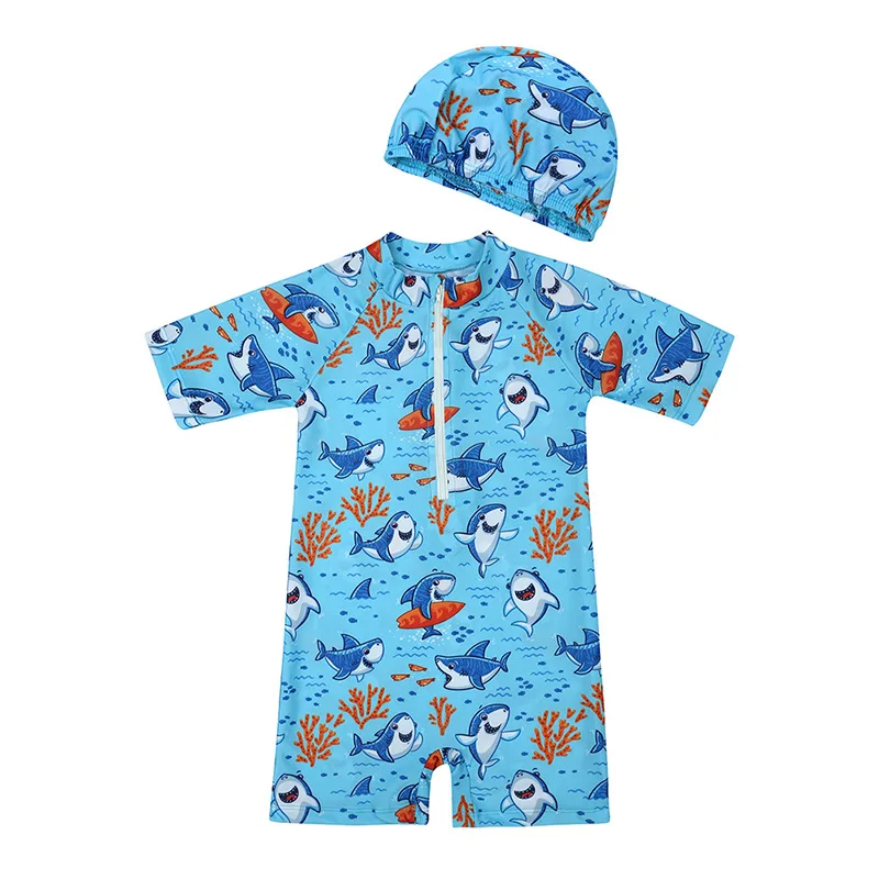 Brand Baby Boys Swimwears 1-7Y New Summer Kids Animal Shark Dinosaur Pattern Toddler Learning 2024 Swimming Bathing Suits