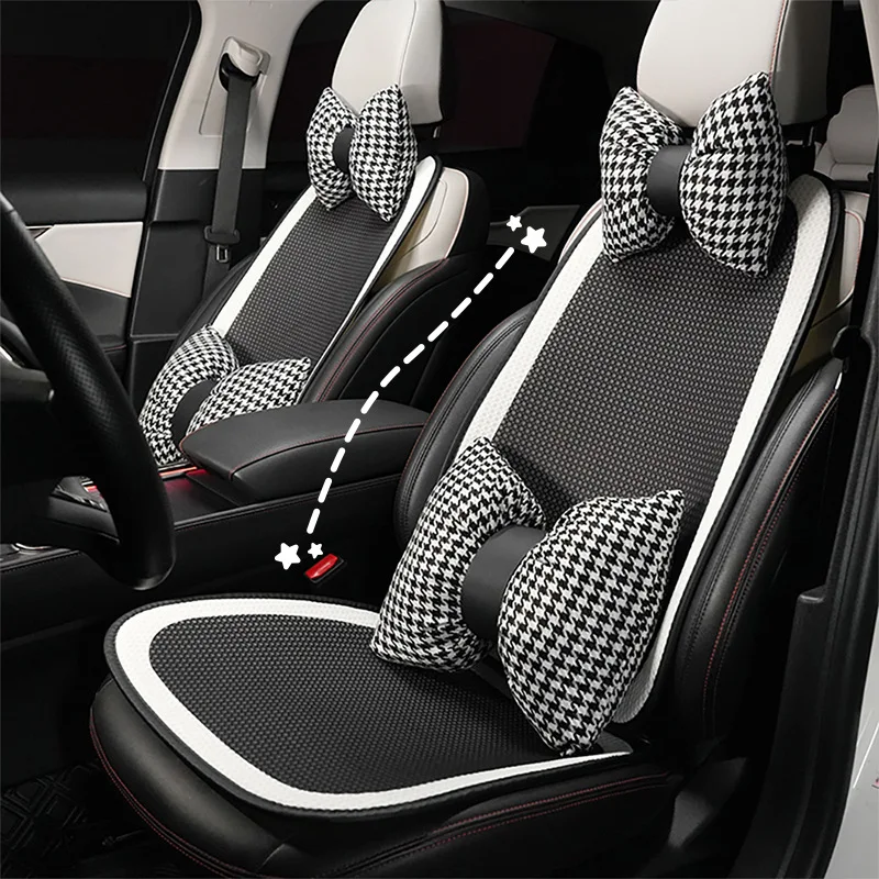 

Bow Car Headrest Lumbar Pillow Four Seasons General Camellia Car Neck Pillow Plush Car Seat Back Lumbar Pillow