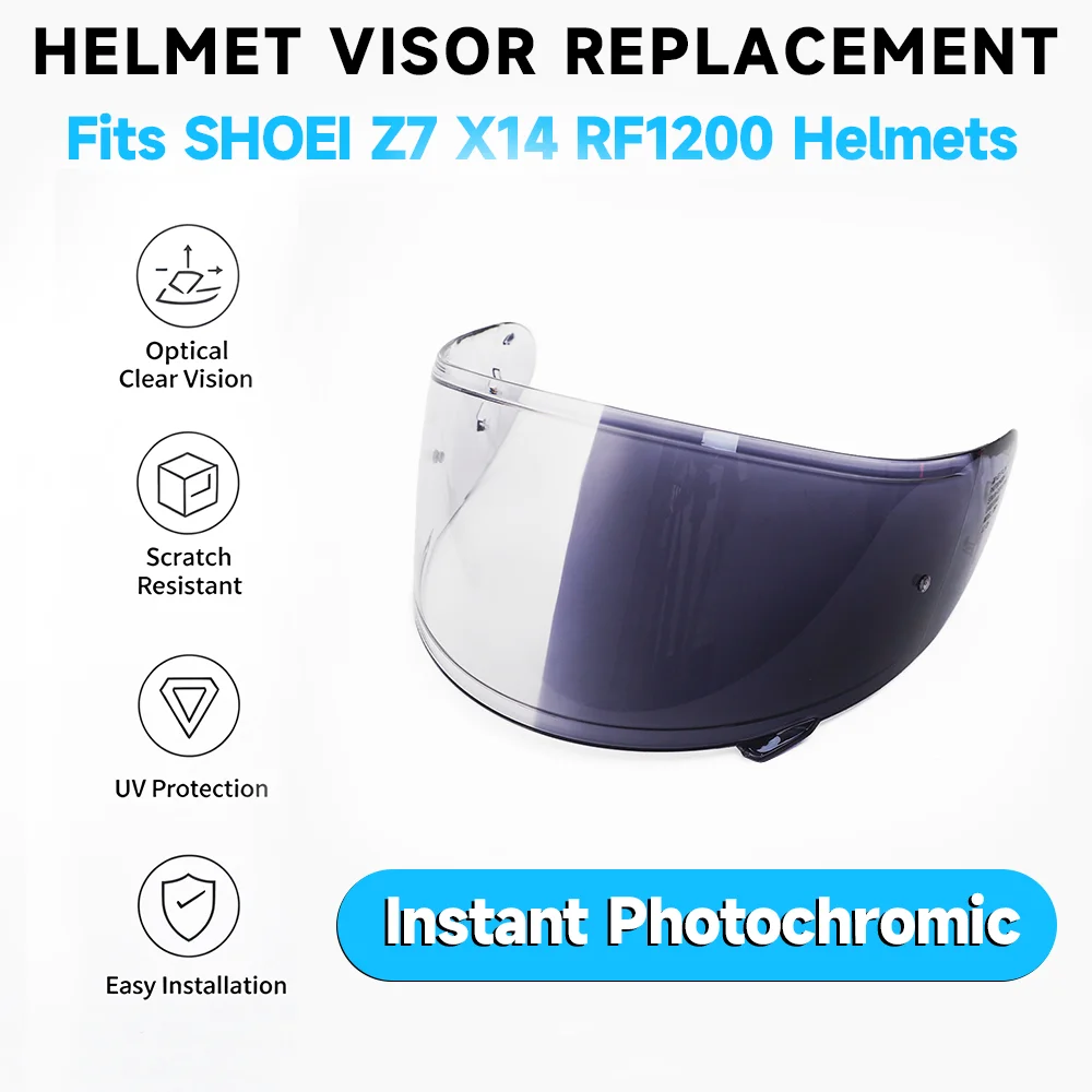 Z7 Photochromic Motorcycle WindShield Helmet Visor for SHOEI Z7 X14 NXR RF-1200 RF- SR  X-Spirit/3 CWR-1 CWR-F X-Fourteen RYD