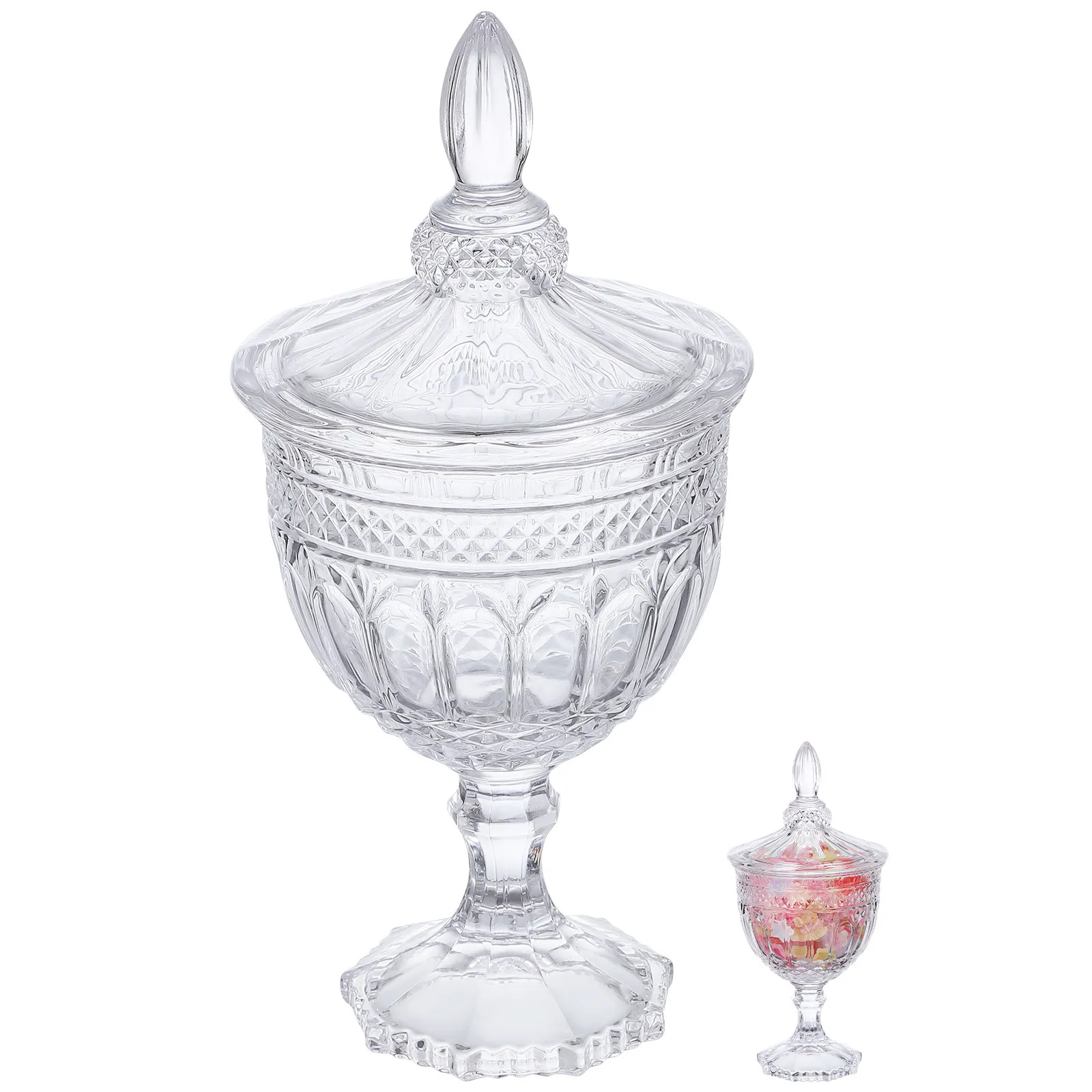 1Pcs Premium Thick Glass Candy Jar with Airtight Lid for Sna