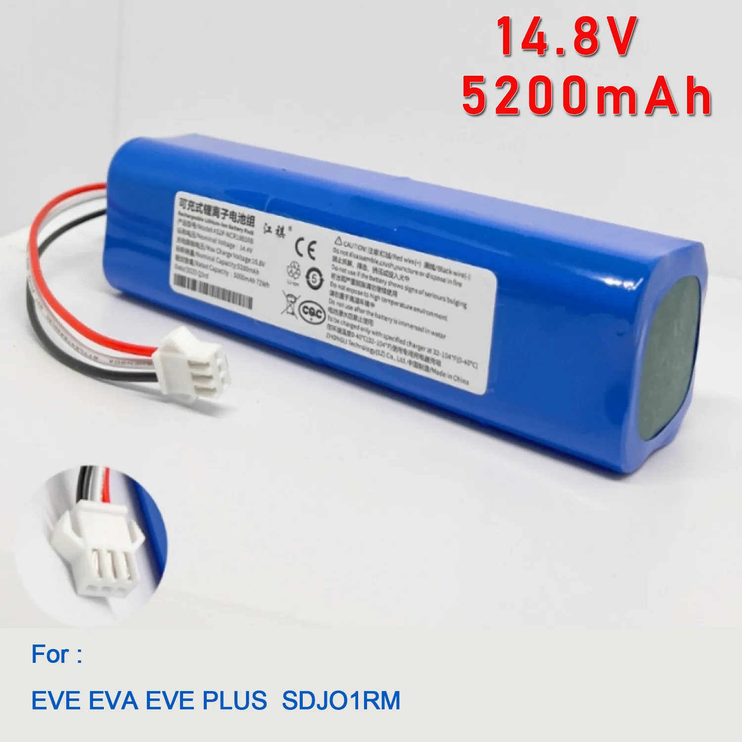 

Rechargeable INR18650 M26-4S2P 5200mAh 14.4v Battery For Roidmi Eve Plus Battery