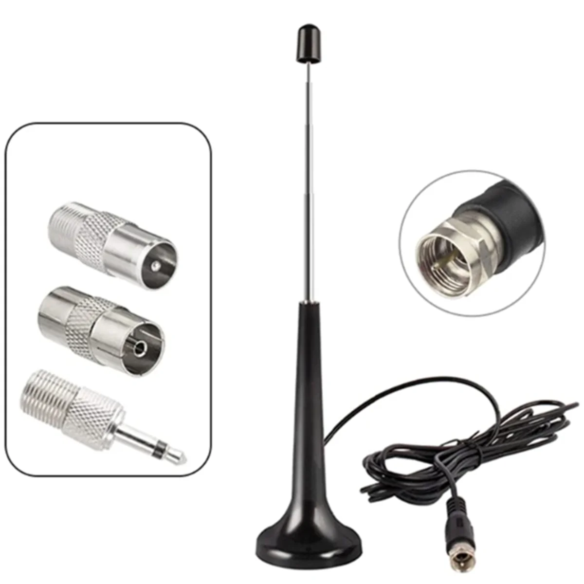 AA87C FM Telescopic Antennas for DAB FM Antennas Indoor FM Radio Antennas with 3 Adapter for Household Digital FM Radio