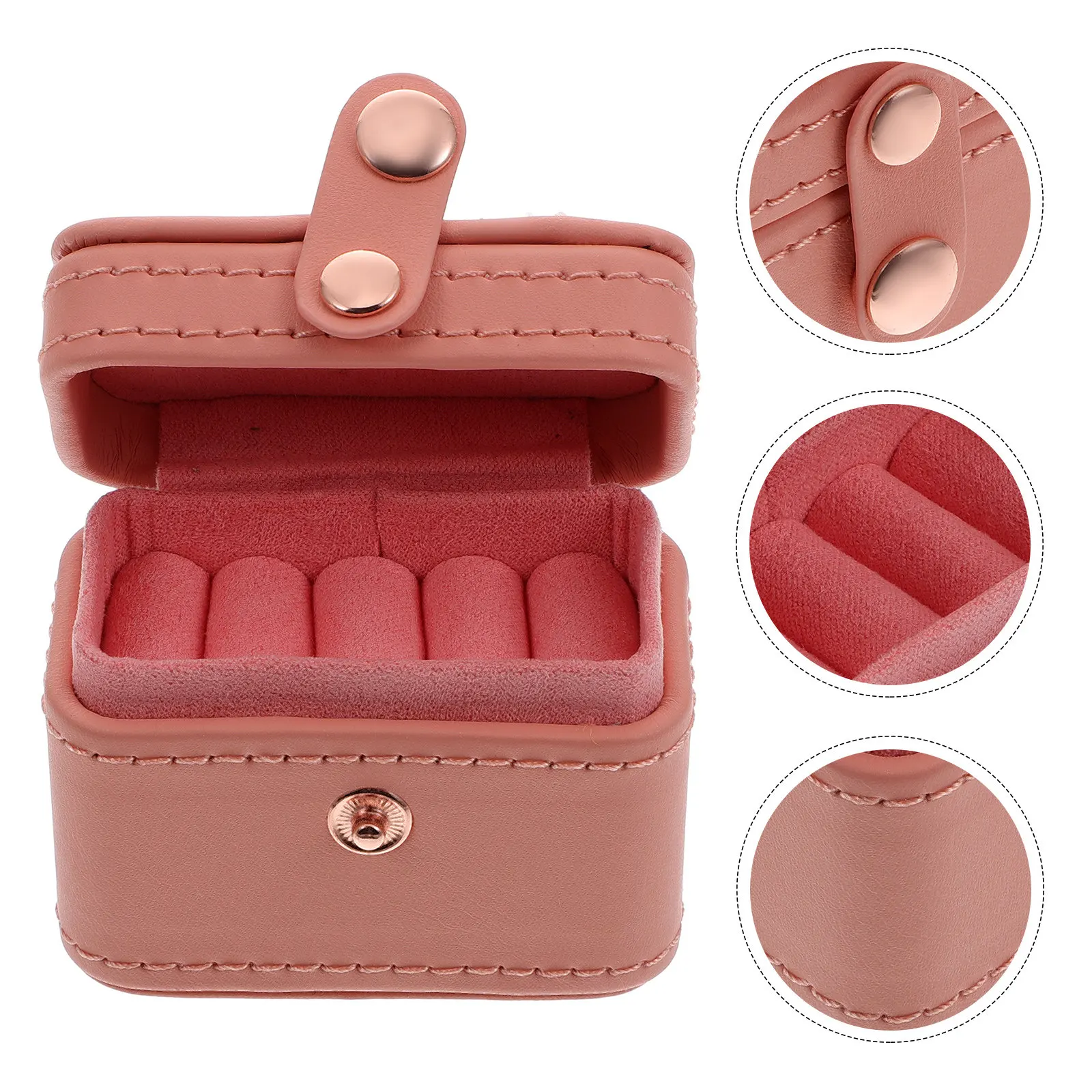 Mini Ring Storage Box PU Retro Style Jewelry Organizer for Rings Earrings Gift Jewelry Storage Holder PU Ring Box