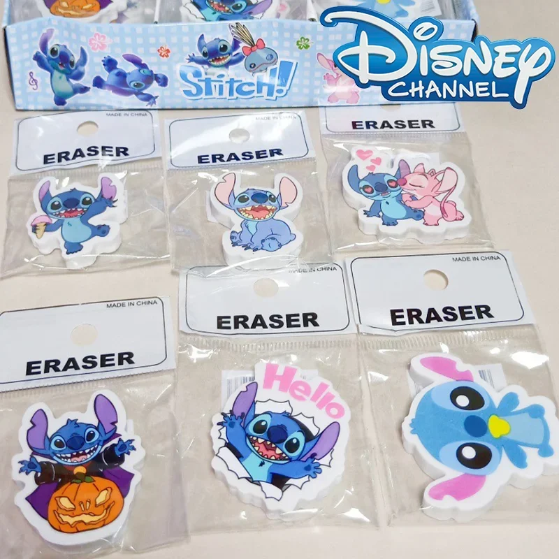 Disney Stitch-goma de borrar de dibujos animados para estudiantes, útiles escolares, herramientas de corrección, regalos de regreso a la escuela