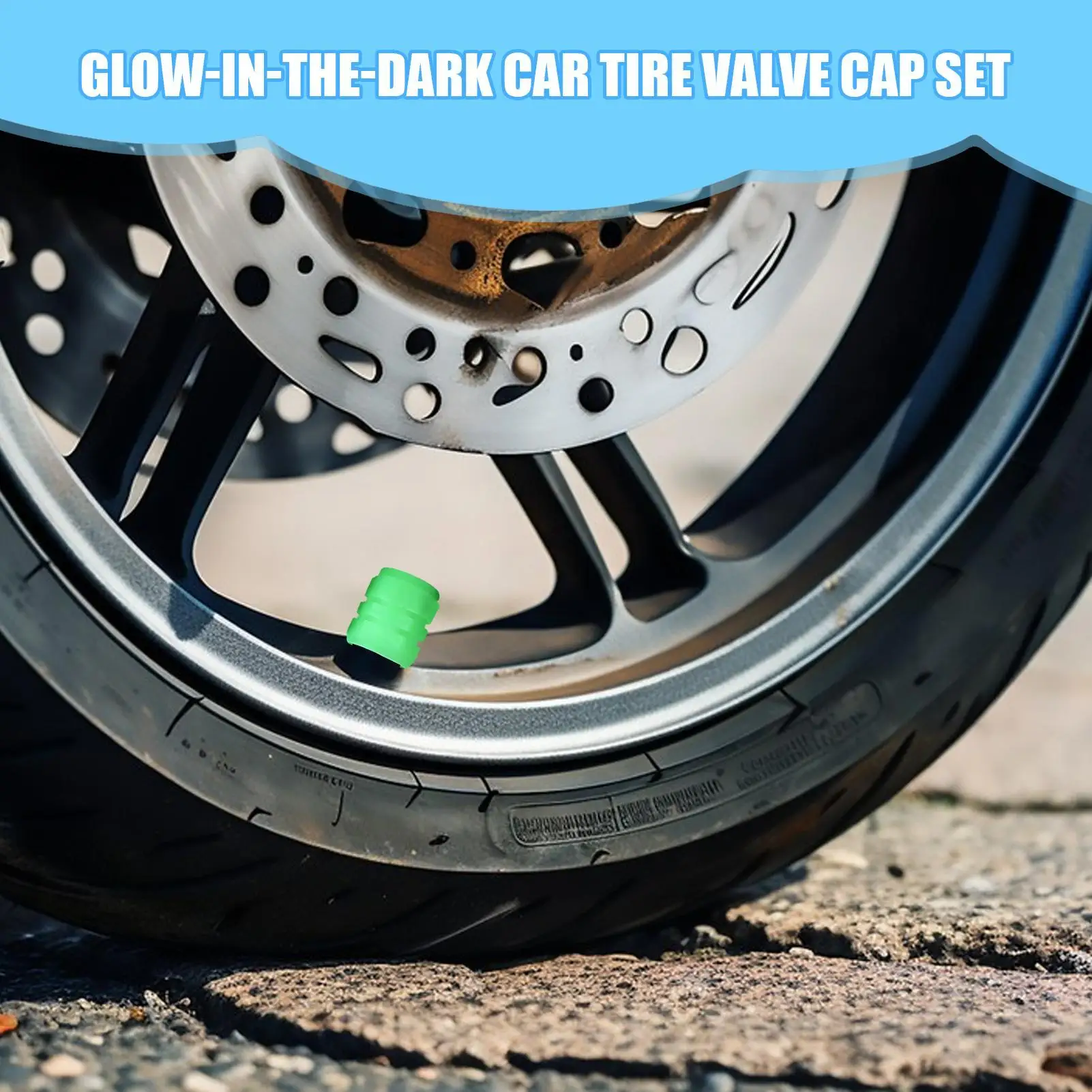 

Tire Valve Stem Covers Fluorescent Vehicle Accessories Light Up Car Tire Valve Stem Cover Set For Truck RV Scooter Auto