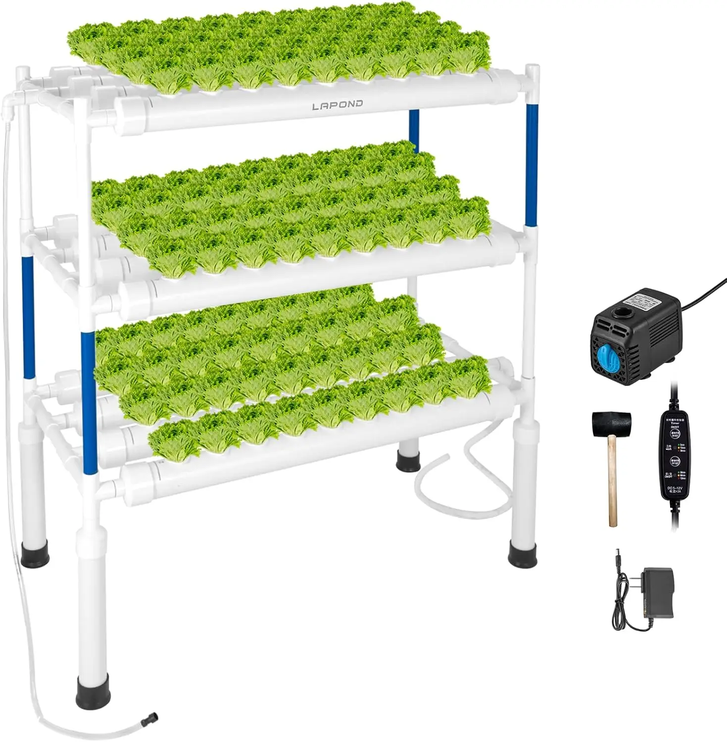 Hydrokultur-Anbaus ystem 108 Pflanzenst andorte 3 Schichten PVC-U rohre in Lebensmittel qualität Hydro ponic Grow Kit Gardening System