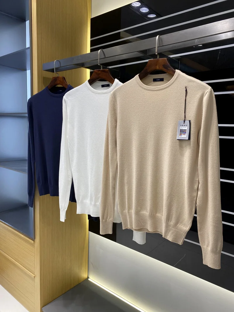 

Півнечная Америка, приятный для кожи, удобный эластичный круглый вязаный свитер, весенний мужской модный повседневный универсальный тонкий свитер...