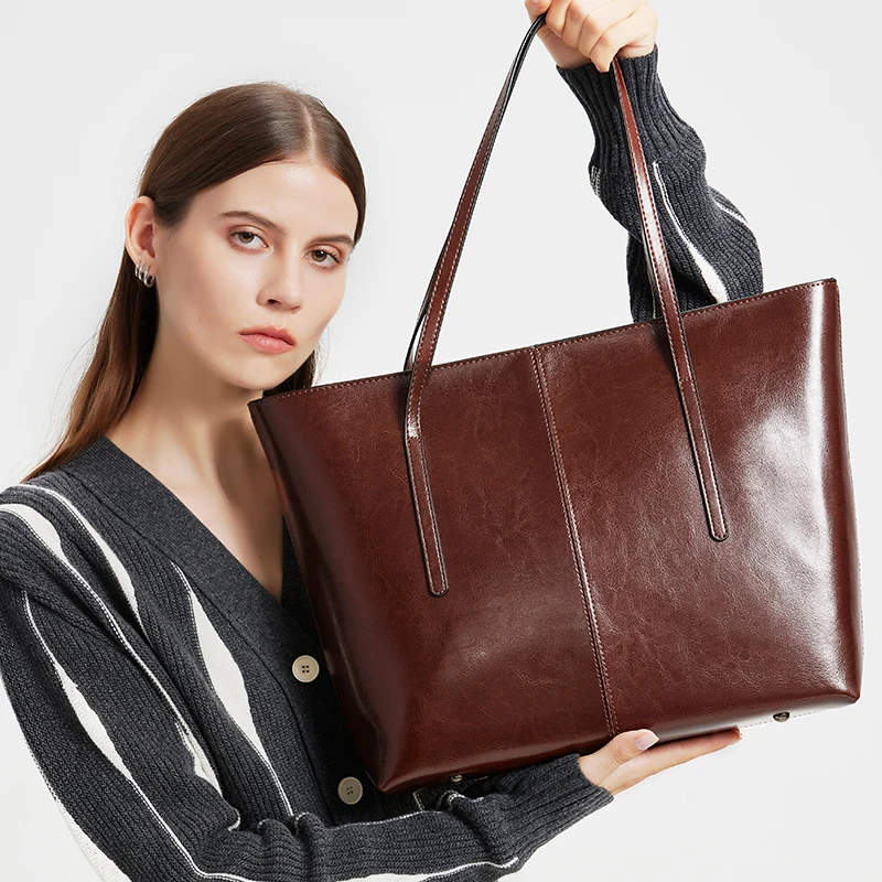 المرأة البقرة حقيبة كتف جلدية حقيقية الإناث الرجعية الفاخرة مصمم جلد البقر حقائب السيدات التنقل سعة كبيرة حمل الحقائب