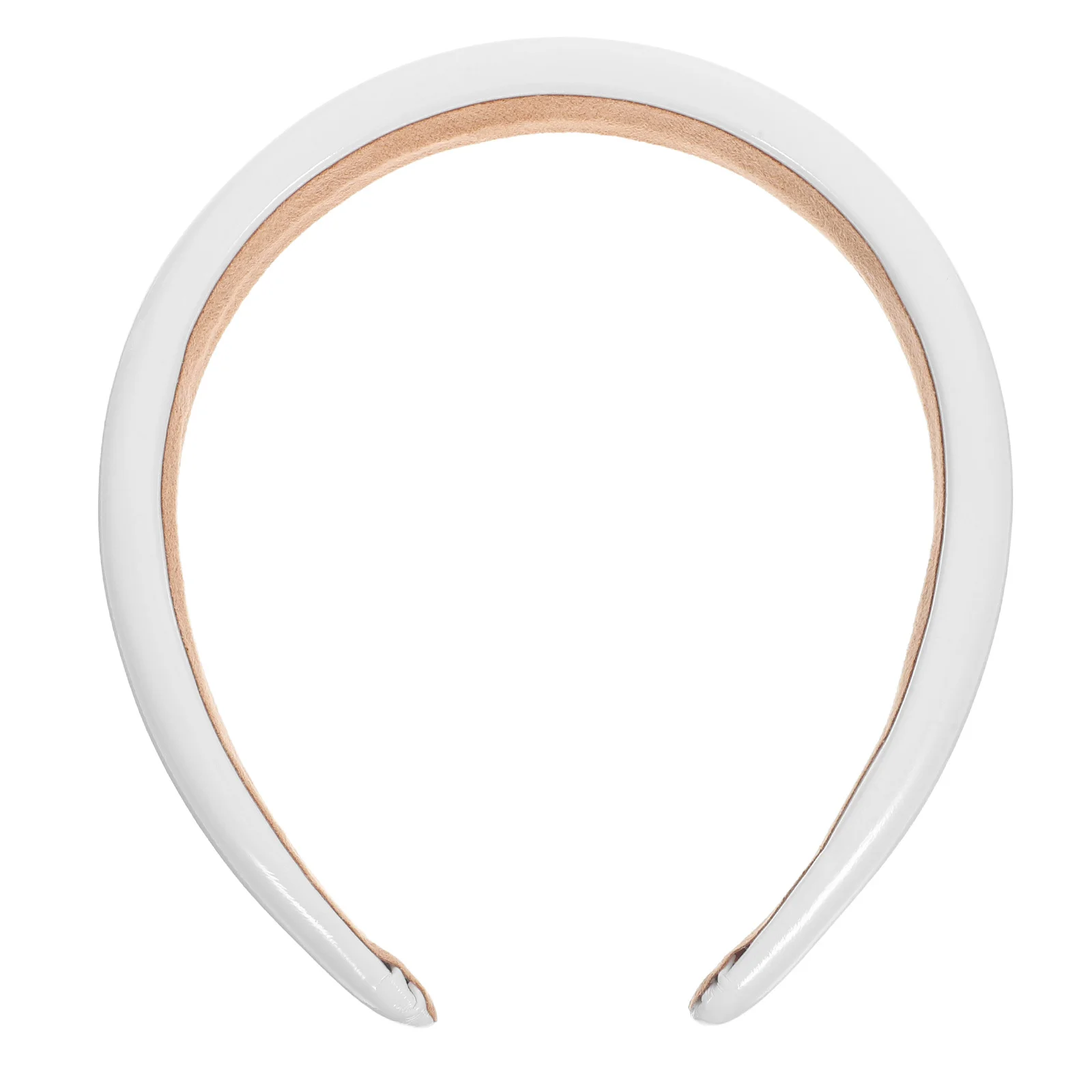 

Wide White PU Headband Non-Slip Solid Color Stylish Hair Hoop for Women Daily Wear Parties Bachelorette Birthdays