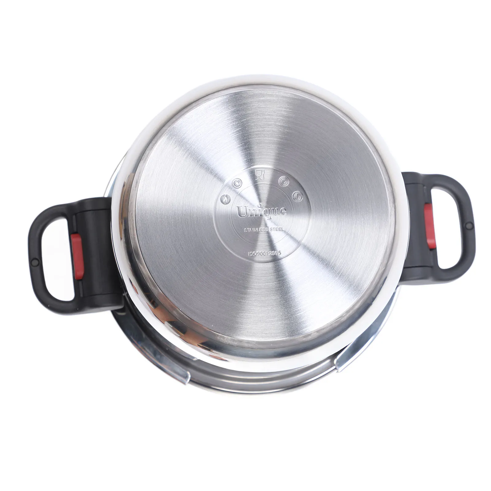 جهاز طهي الضغط الذكي بمقبض قابل للطي ، وعاء الغليان السريع لموقد الغاز ، 304 الفولاذ المقاوم للصدأ ، 100kpa