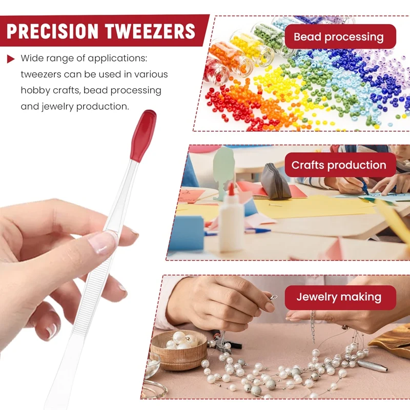 2 pezzi di pinzette con punta in gomma pinzette di precisione in Silicone PVC strumento per pinzette artigianali per Hobby industriali da laboratorio