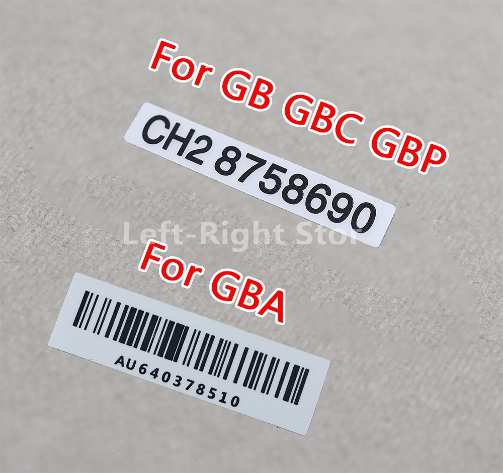 10PCS For GameBoy Advance GBA Serial Number Sticker Back Label Replacement For GameBoy GB GBC GBP Console