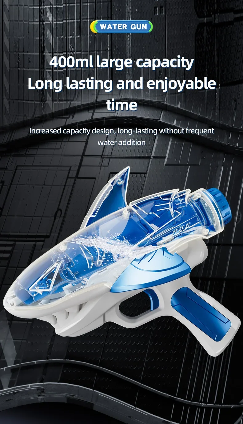 Automatic Shark Water Gun For Kids Summer Beach Outdoor Fun_voghion.com