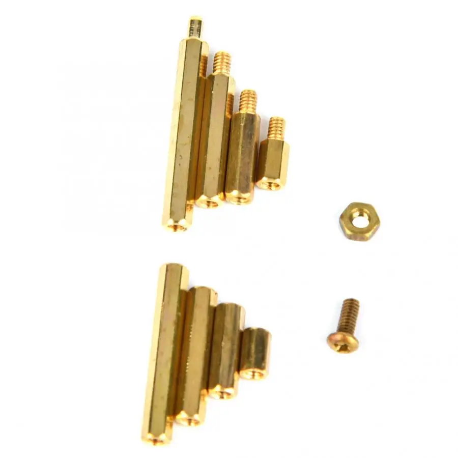 320Pcs M2 Brass Hex Standoff Nut Spacing Screw Assortment Set Male Female Threaded Hollow Pillar PCB Motherboard Spacer Standoff