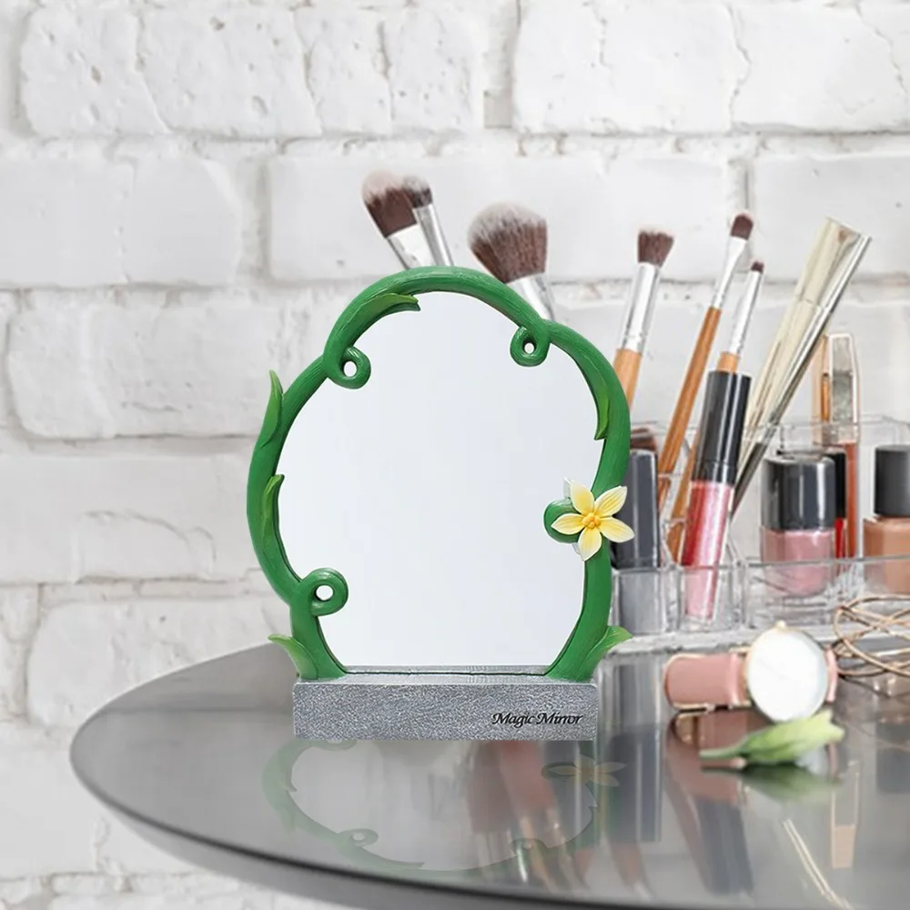 Miroir Portable en forme de vigne à fleurs, haute clarté, avec Base, miroir de maquillage, décor, Mini miroir cosmétique Durable pour la maison et les voyages