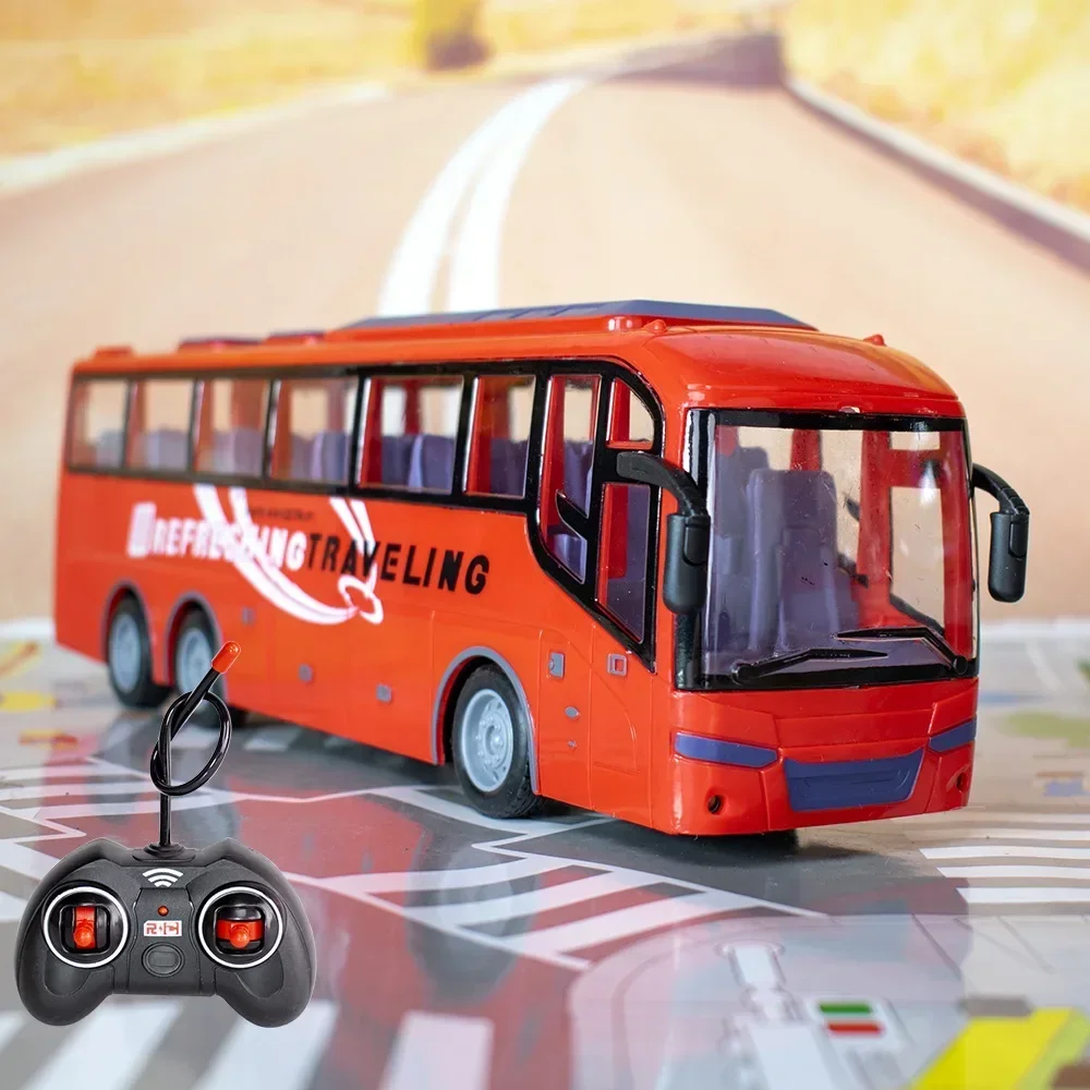 รถบัสทัวร์บังคับวิทยุ 1/30 รุ่นไฟฟ้า พร้อมไฟ 2.4G 4CH รีโมทคอนโทรล ของเล่นเด็ก รถบัสท่องเที่ยว สำหรับเด็กผู้ชาย ของขวัญวันเกิด