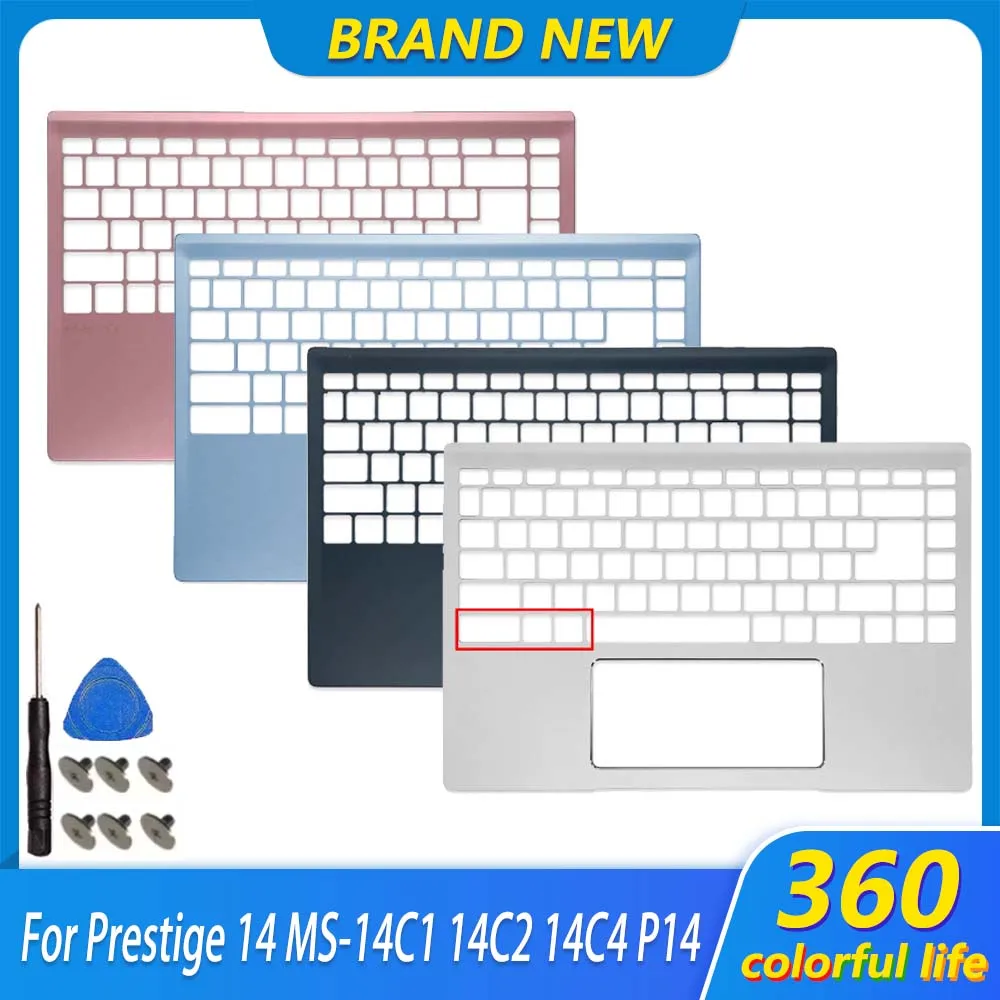 95% NEW Palmrest Keyboard For Prestige 14 P14 MS-14C1 14C2 14C4 Laptop Upper Top Case Lower Bottom Cover Blue/Black 14.0 Inch