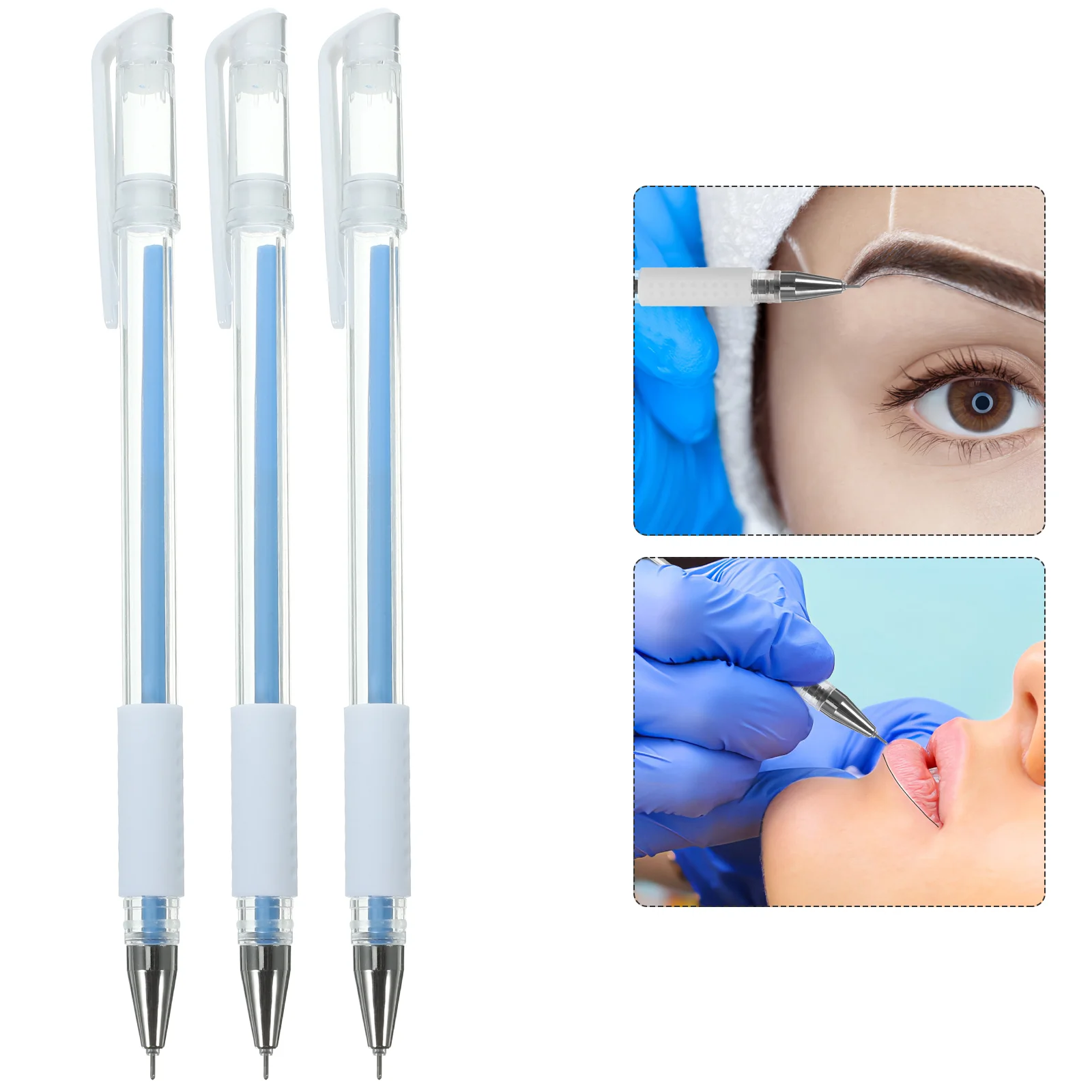 3 pçs à prova dwaterproof água beleza ponto-marcação caneta marcador de pele 3 pçs (vermelho) marcadores sobrancelha duradoura para microblading de plástico