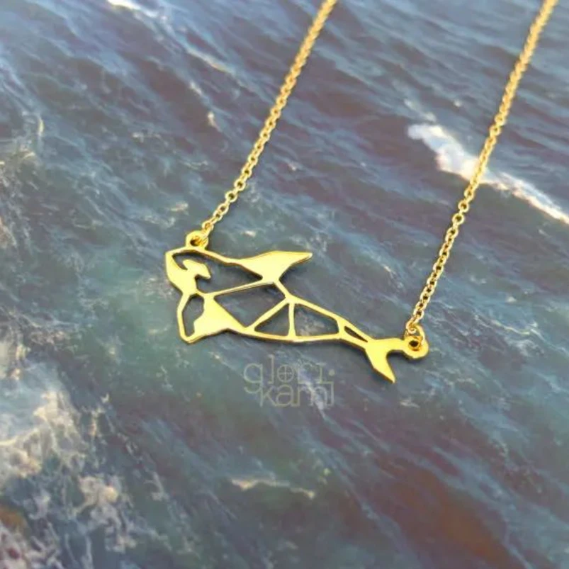 Origami Orca Whale Necklace
