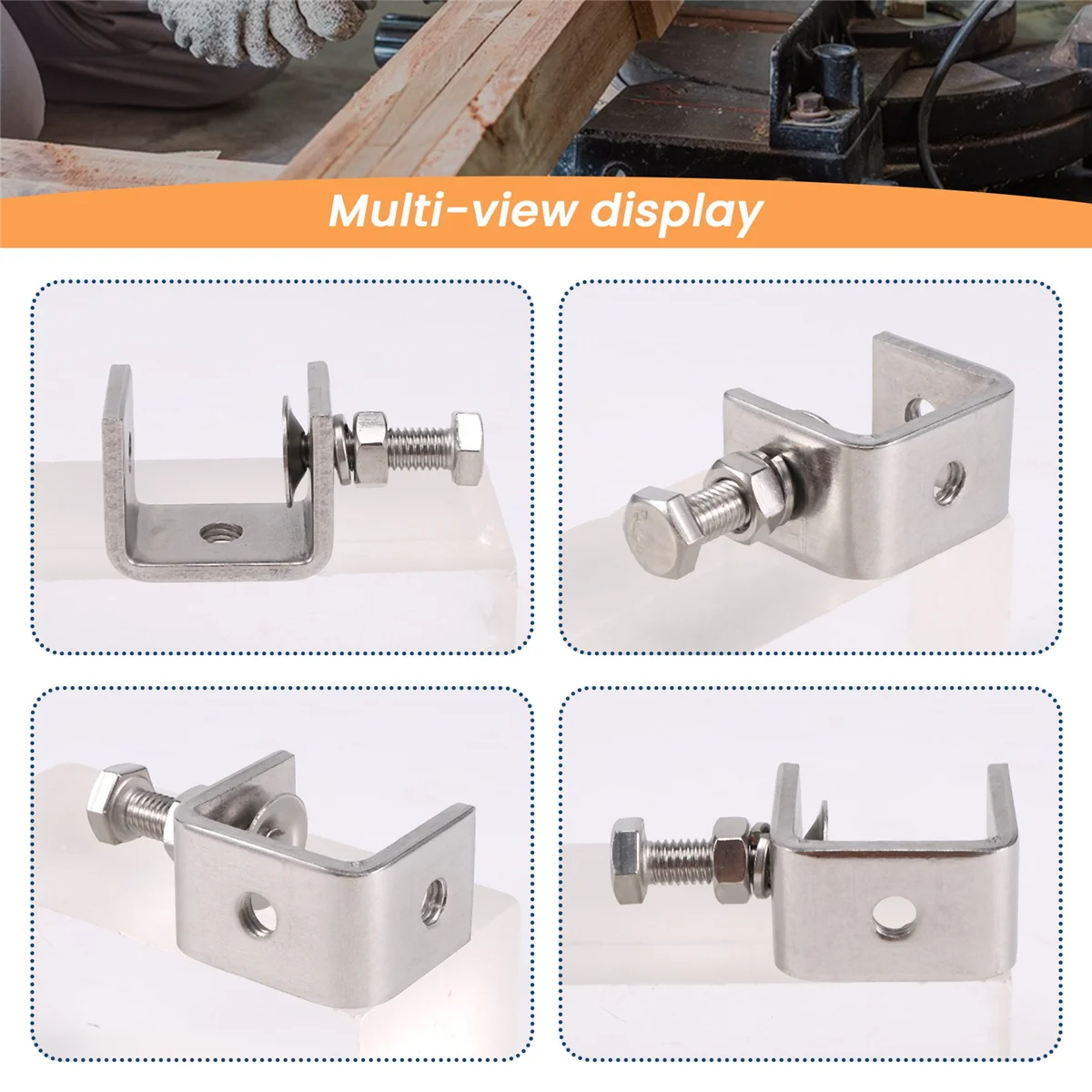 AA08I 4 szt. 16-25mm zestaw zacisków do obróbki drewna o dużej wytrzymałości 304 zacisk C ze stali nierdzewnej zacisk tygrysie narzędzia do spawania/stolarza