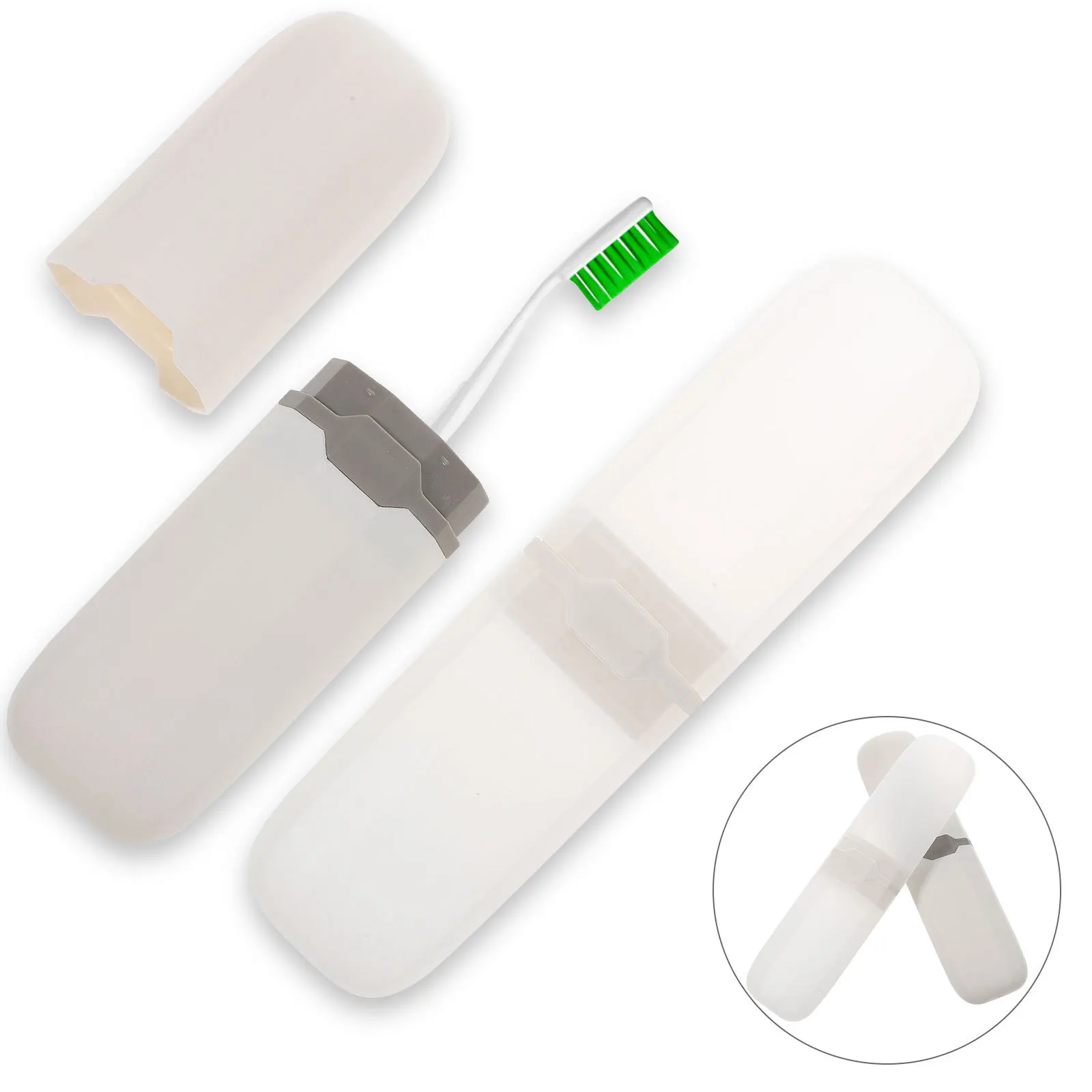 

2Pcs Toothbrush Protective Capsule Case Compact Portable Holder Box Travel Storage Organizer Clean Outdoor Toothbrush Cover
