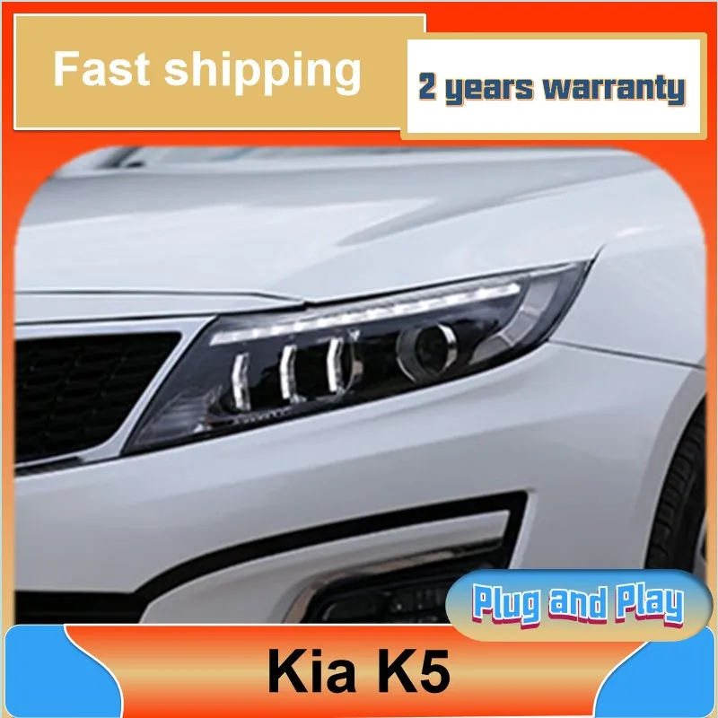 Car Styling for Kia K5 Head Light 2014-2015 Rio Headlights Korea Design DRL Turn Signal Low High Beam Projector Lens