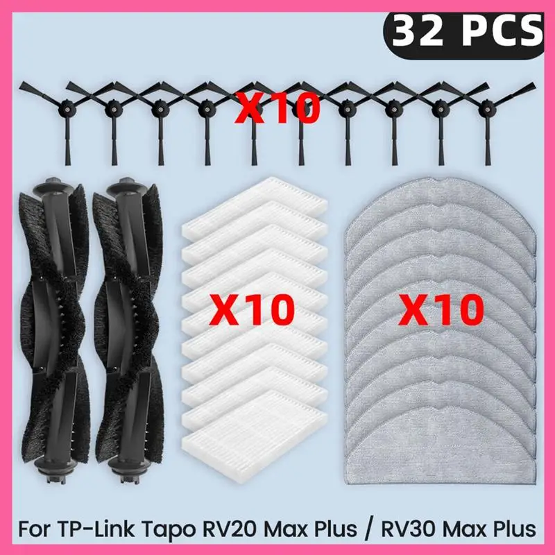 

ГОРЯЧАЯ НОВИНКА - Запчасти для пылесосов TP-Link Tapo RV20 Max Plus / RV30 Max Plus: фильтр, основная и боковые щетки, салфетка для влажной уборки, мешок для сбора пыли
