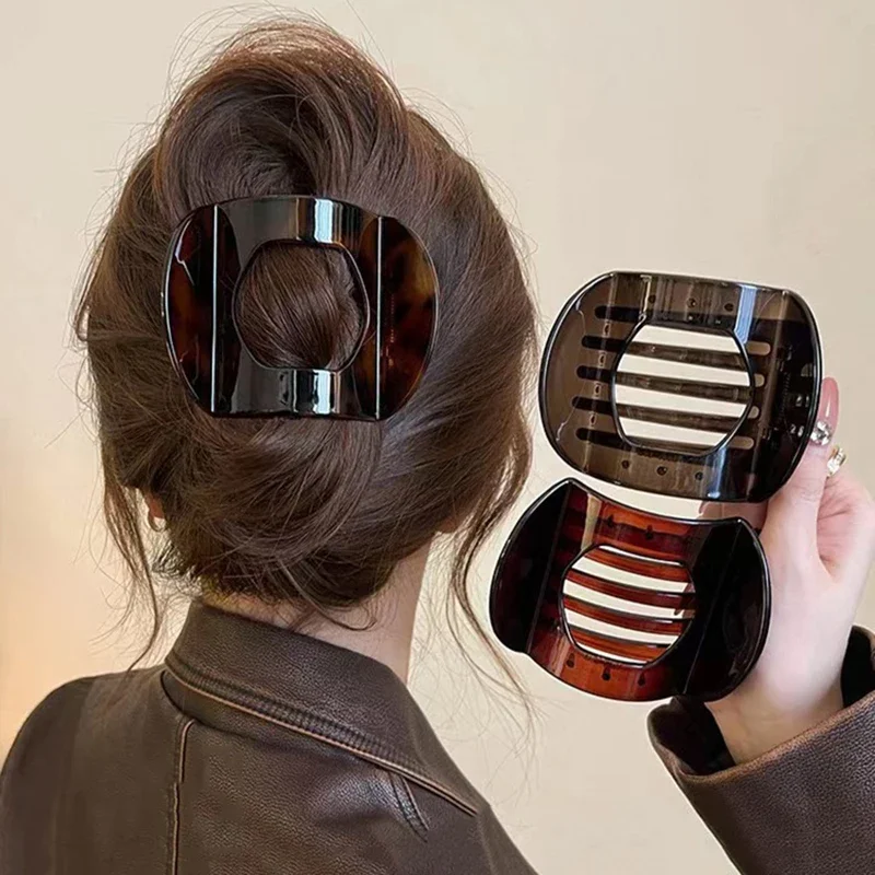 Retro Abalone Arc-shaped Hair Clip, Back of The Head, Updo Hair Grabber, Large Duckbill Clip, No Hair Prick, Hair Accessory