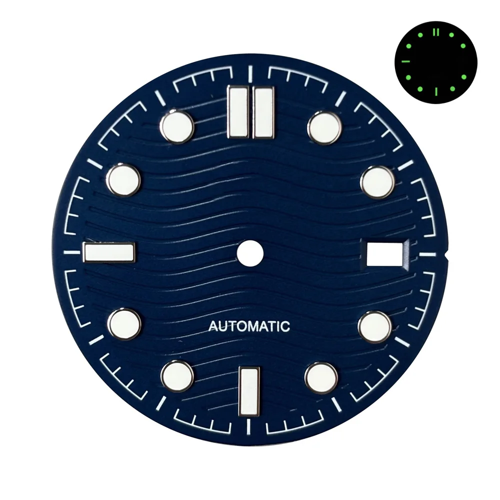 31mm NH35 logo S dial, Sea Master 300 dial, NH35 green luminous hands for Japanese NH35 automatic movement, OMG S dial, watch ac - view 3