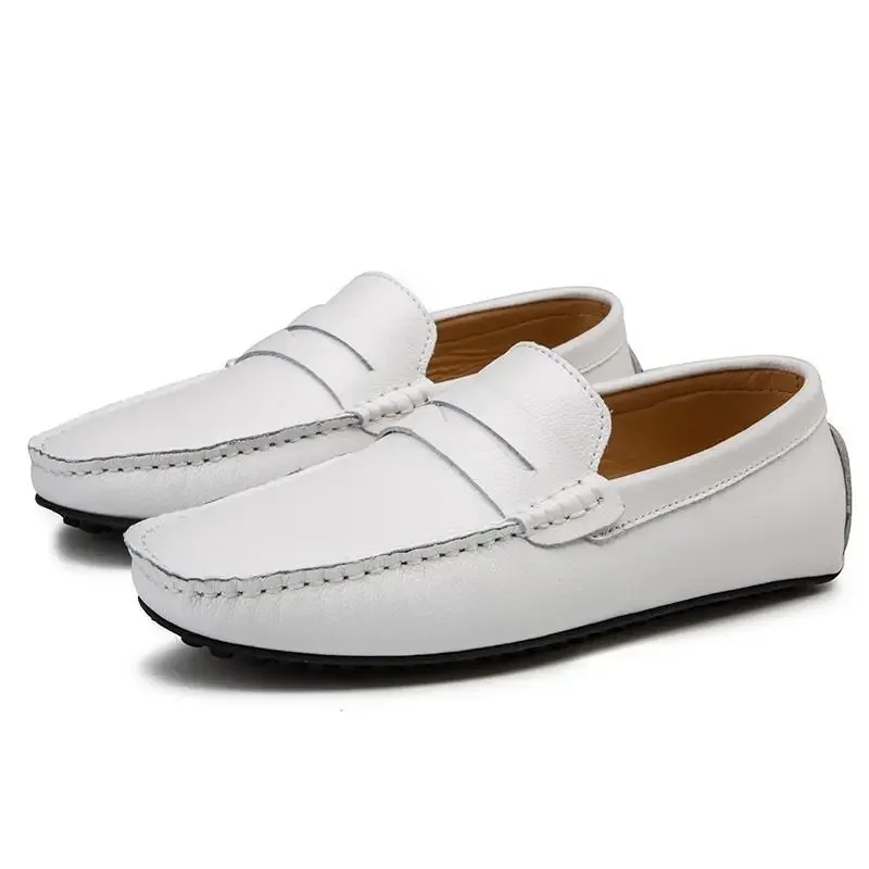 

Men's Shoes Men's Shoes Summer New Single Layer Leather Shoes Men's Leather Breathable Hollowed Leisure Slip-on