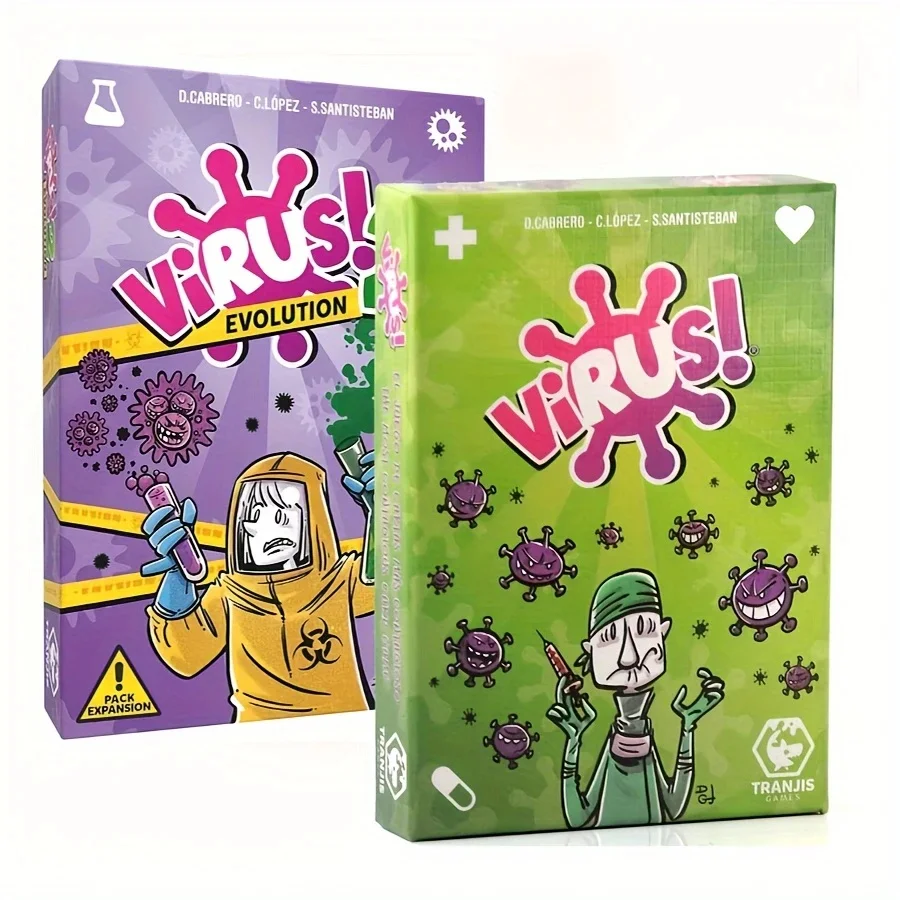 Juego Tranjis, incluida Virus y Virus 2 Evolution (Expansión). Es un juego de cartas. Viene en 2 paquetes. Invierno - juego de mesa temático
